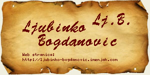 Ljubinko Bogdanović vizit kartica